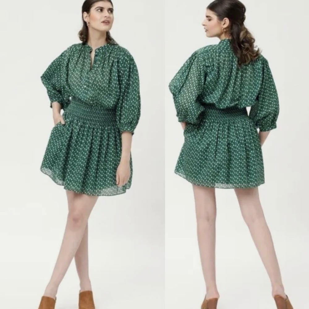 Rebecca Taylor Elegant Green Patterned Dress